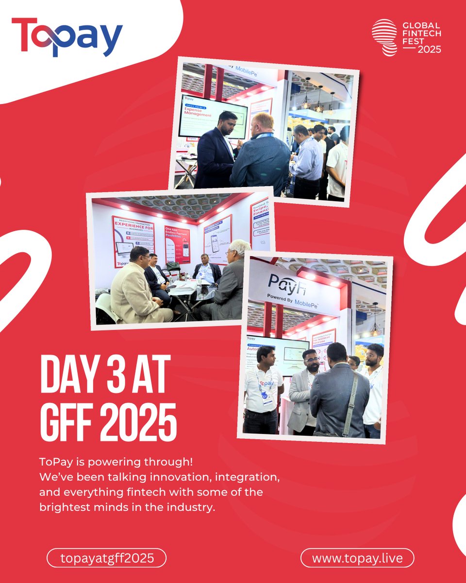 topayindia's tweet image. Ideas flowing, partnerships growing, and the future of finance unfolding.
Day 3 was all about turning ideas into impact. #GFF  @globalfintechfest 
.
.
.
.
.
#FintechInnovation #BankingSimplified #ToPayIndia #FintechJourney #GFFDay3