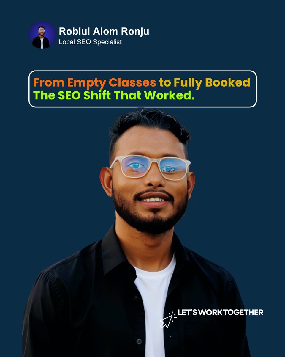 robiulalomronju's tweet image. Trainer Wins: SEO Works 💥
Gym A: +35% sign-ups (40 reviews)
Gym B: 50% classes full (local posts)
Coach C: 25 new clients (DM + reviews)
✅ Visibility + trust = steady clients
Followers don’t pay — being found does.
#GymMarketing #LocalSEO #SEOForGyms