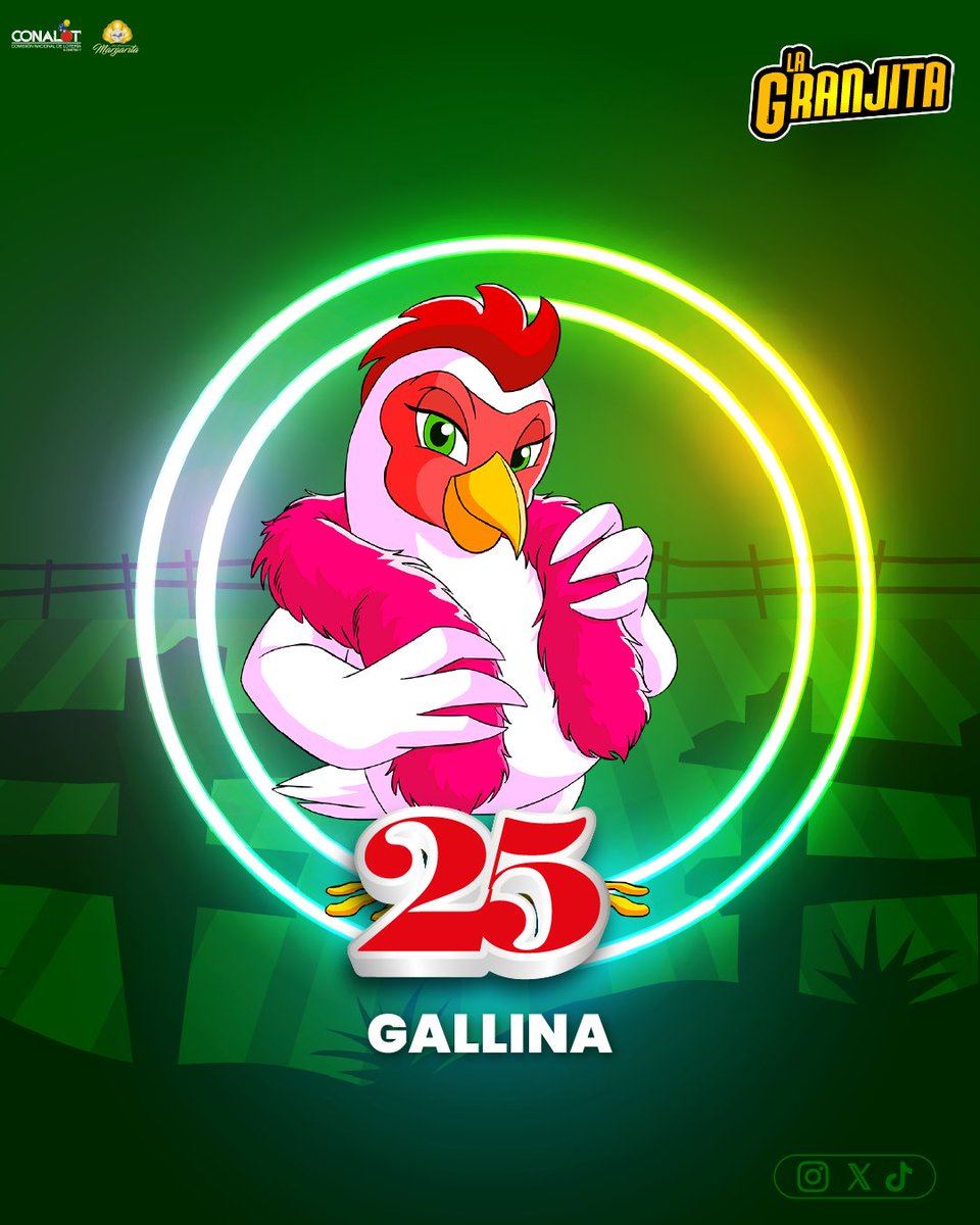 lagranjitaofic's tweet image. 12-10-2025
9:00:00 am
25 GALLINA
#sorteos #lotería #loteriainternacionaldemargarita