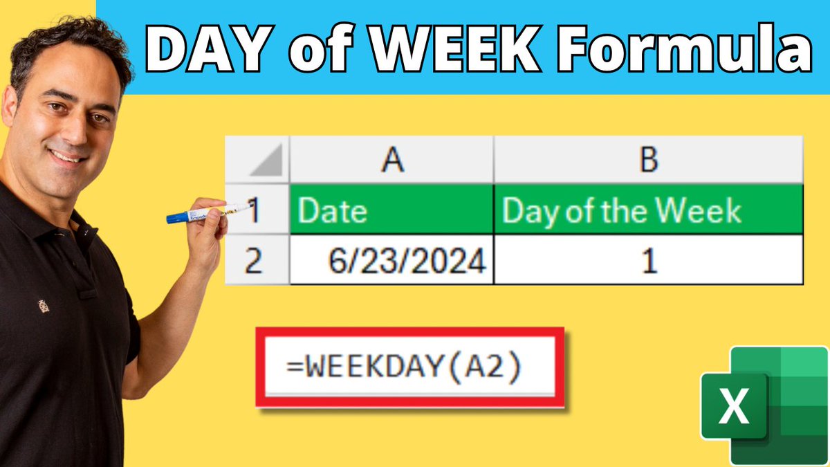 myexcelonline's tweet image. How to Use Day of Week Formula in Excel

Read our Free Step-By-Step Blog tutorial which has a downloadable practice workbook and video. Click the link below  👇👇👇
myexcelonline.com/blog/day-of-we…