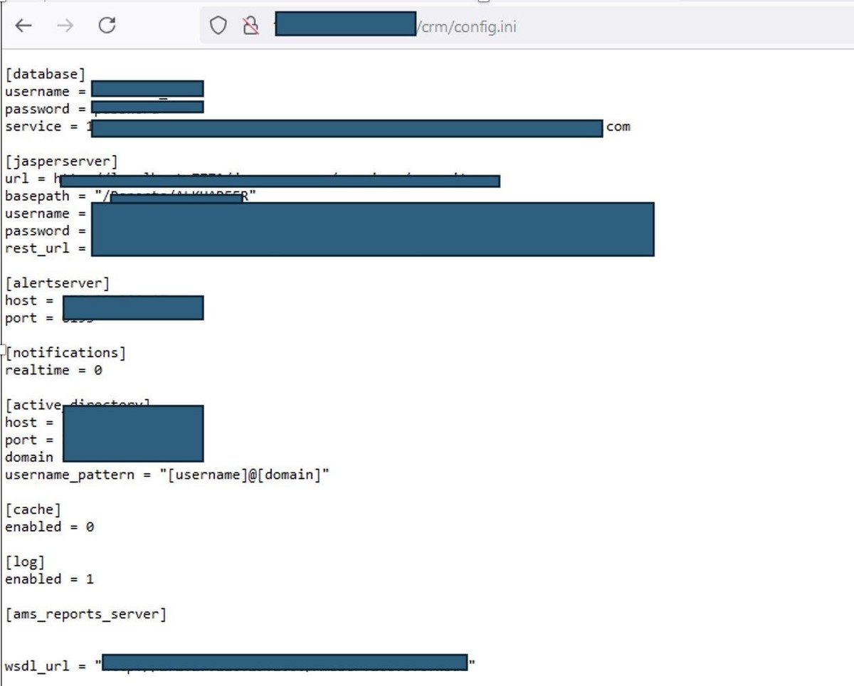 NoRed0x's tweet image. Unlock hidden treasures in your recon! Add crm/config.ini to your wordlists—you’d be surprised at the sensitive info misconfigured INI files can leak. Happy hunting! 😏
#bugbountytips #bugbountytip #cybersecurity #ethicalhacking