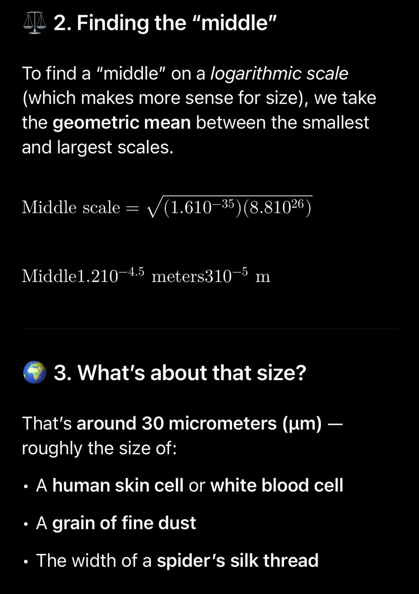 brendonbooster's tweet photo. So the midpoint between smallest quanta and the largest cosmic structure is the CELL 😮 https://t.co/YMmIsdKn3m