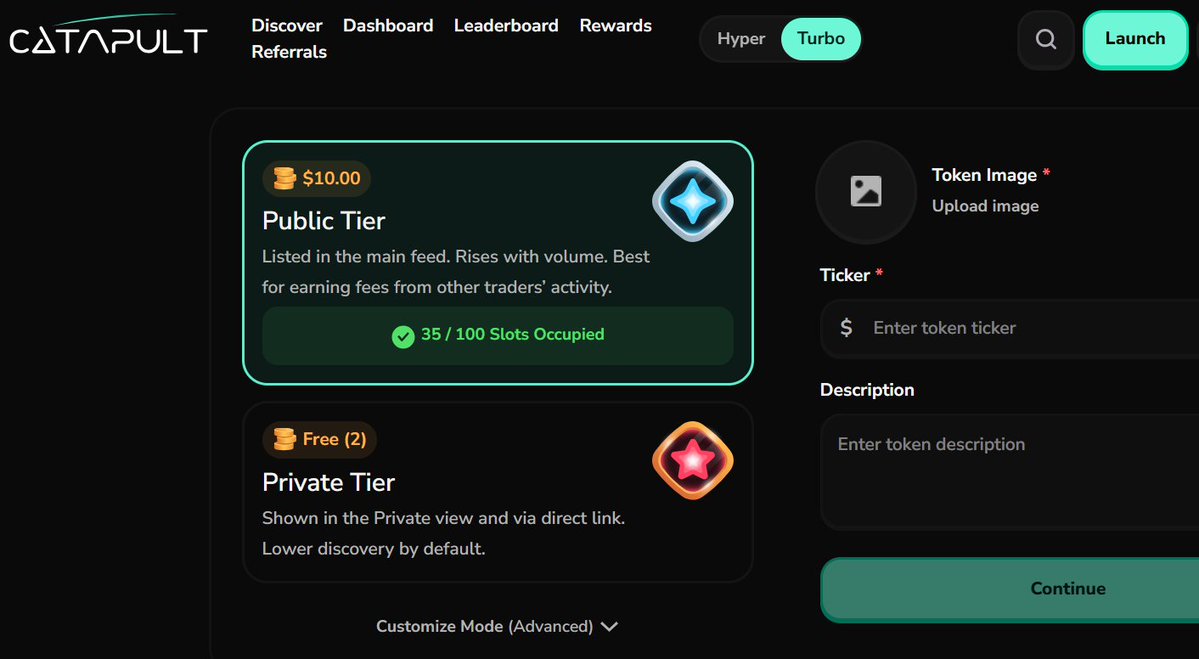 Legacy_Graph's tweet image. Still locked in on Lumiterra 
GLumi 💛 fam

→ Did you know you can launch your own token on letsCatapult?

Just head to the launch icon, and with only $10 you can create your token, plus, you’ll earn fees whenever others trade it. Choose between public or private tiers and set…