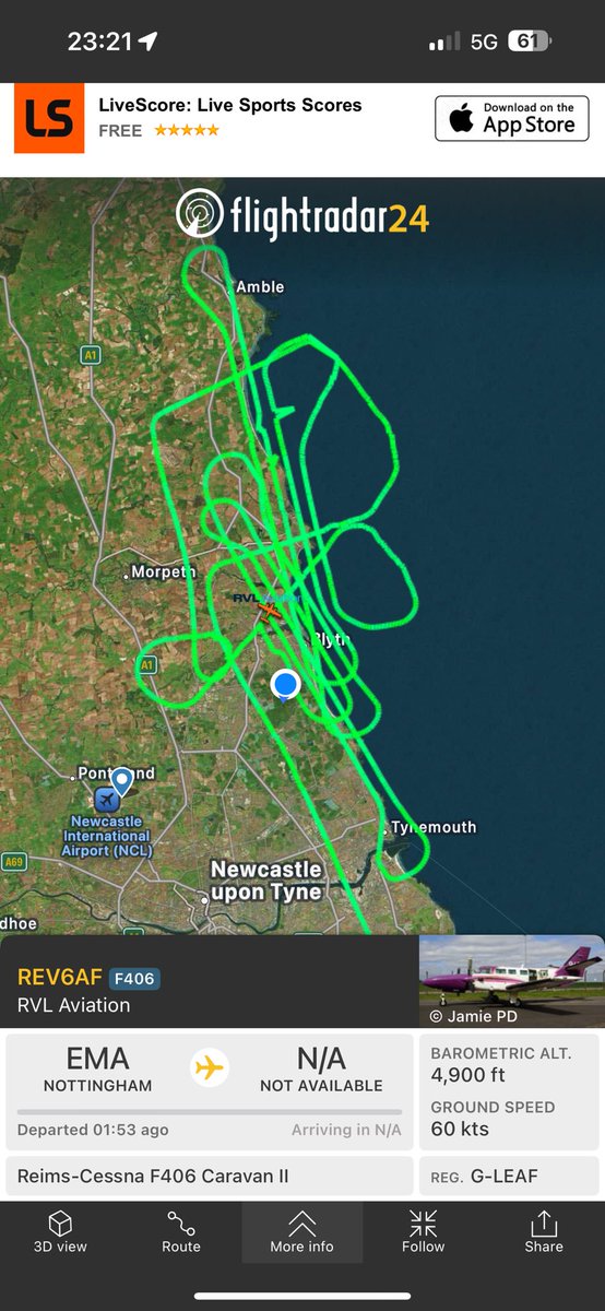 CaravanMobile's tweet photo. @BGatesIsaPyscho This plane was over Blyth on 8 September @ 2330!!This plane flys all over the country from East Midlands airport. https://t.co/9u3CQ3adGn