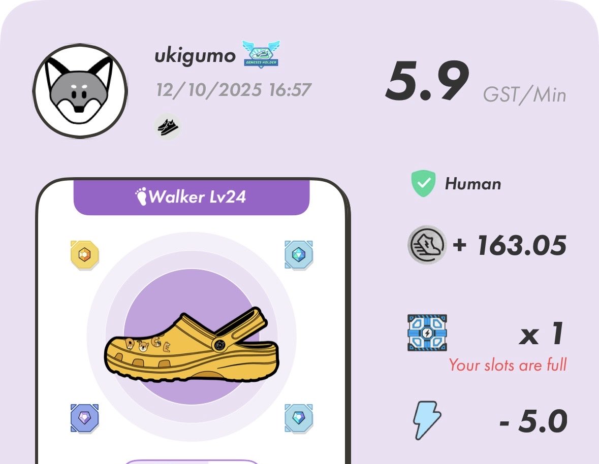 ukigumoSTEPN's tweet image. #STEPN #P国 🐧

本日のOGウォーク🍀
MB Lv10の予定がLv9に🐶
そういう日もあるね

#ActivationCode 
42369985
