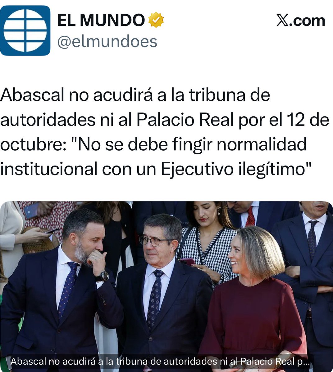 Pero la mensualidad institucional con el Gobierno ilegítimo sí que lo cobra. Eso ya tal.