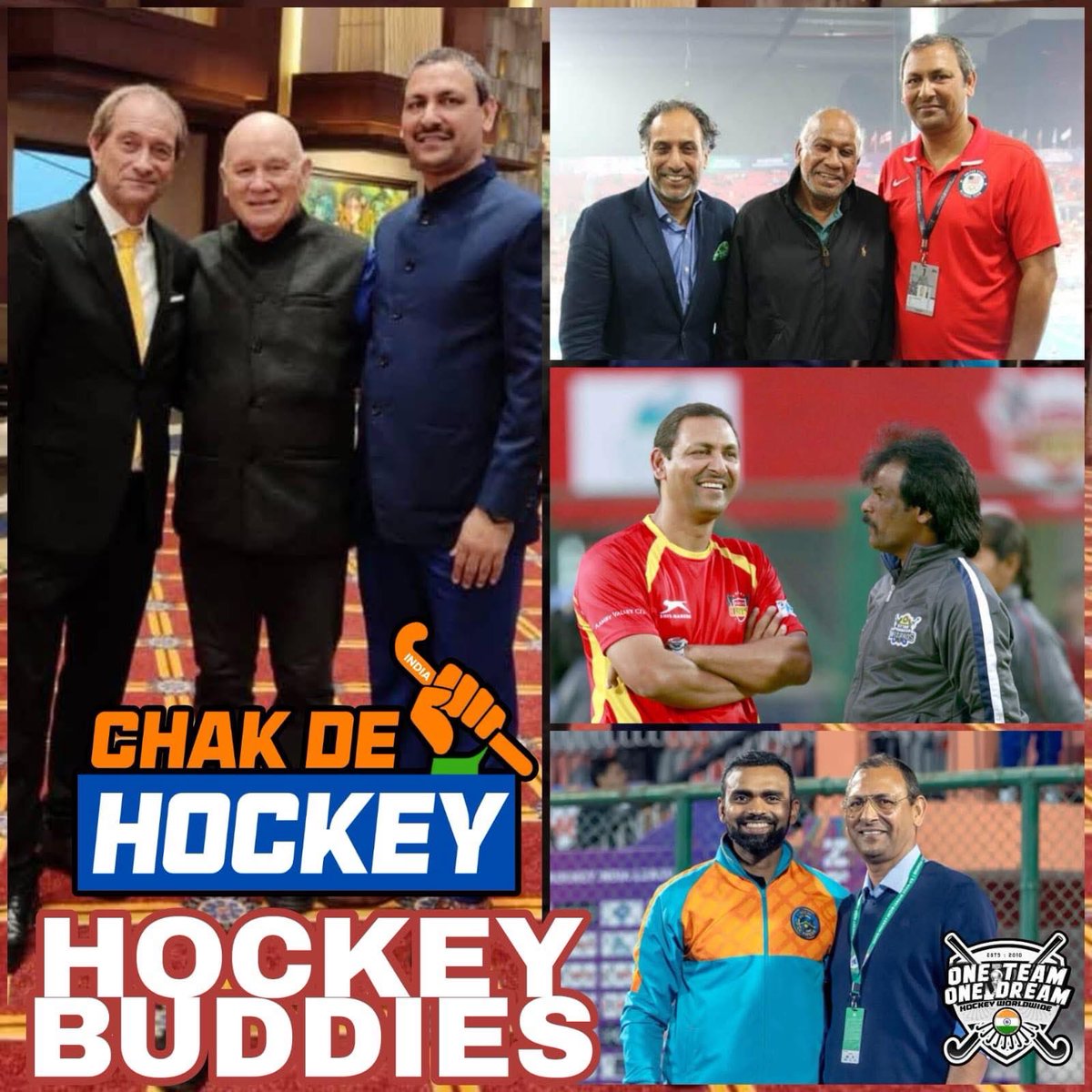 OneTeamOneDrea7's tweet photo. Harendra Singh seen with Roland Oltmans, Ric Charlesworth, Ashley and his dad Uncle Tony, who initiated Harry into Coaching while introduced to him by Dhanraj Pillay in France. Also seen with Harry is his prodigy and current Junior Boys Head Coach. 

OTOD WISHES THEM THE https://t.co/6muGZQPwkK
