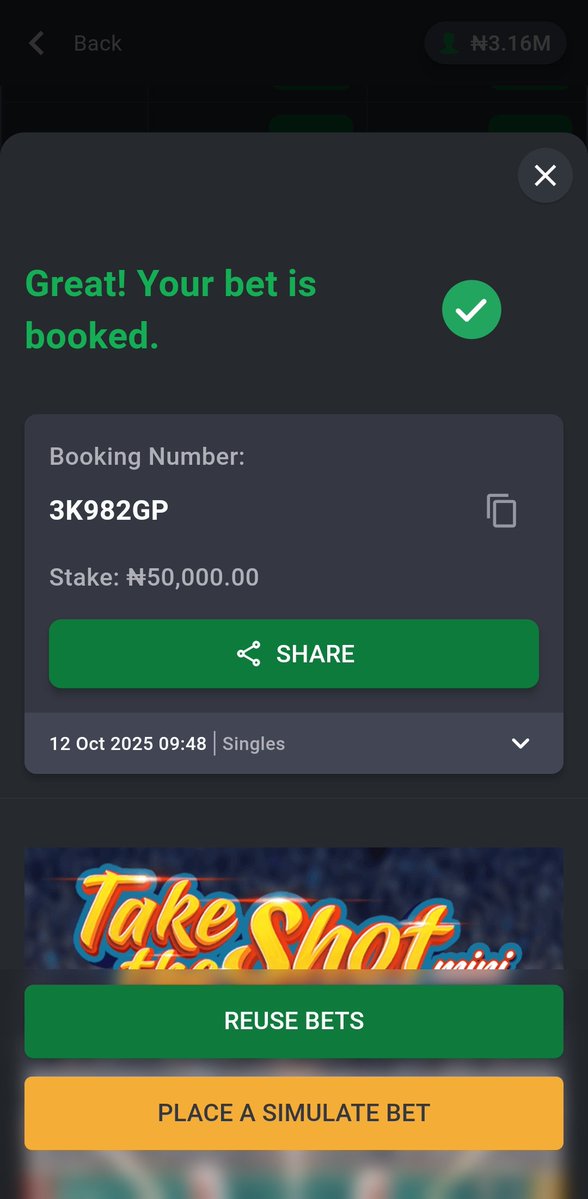 MasterMindFBG's tweet image. Time to Bag Millions on Bet9ja...  Join Me 🍻 

Codes;
3K98932
3K986ZC
3K982GP
3K97VX9
3K97MBD
3K97FMZ

#Bet9jaCode