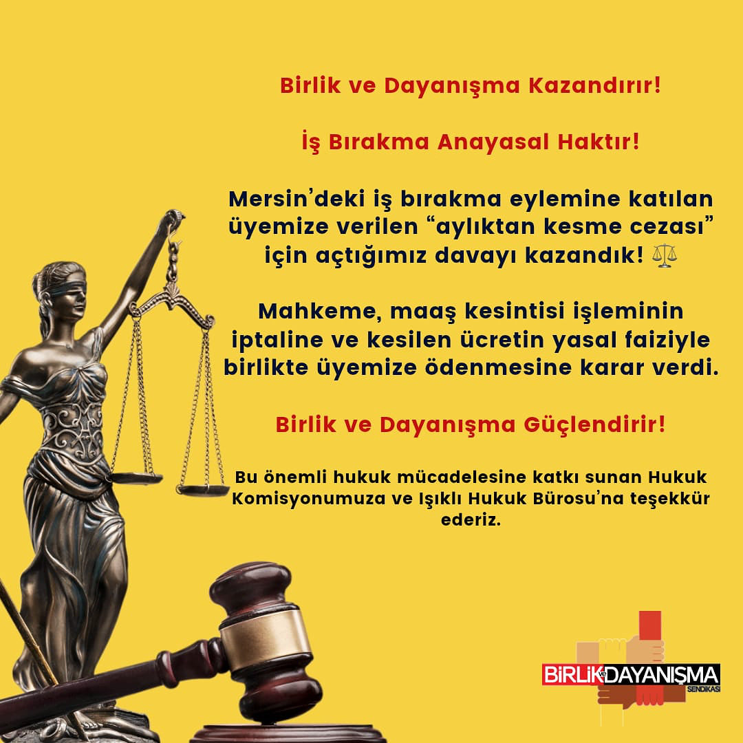 İş bırakma anayasal haktır ! 
#Adalet <a href="/saglikbakanligi/">T.C. Sağlık Bakanlığı</a>