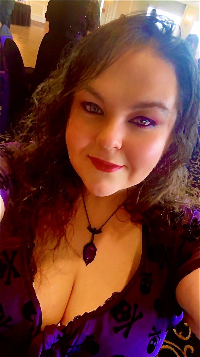 krazya68's tweet photo. Gotta love it when I get to wear a purple skull dress with a bat necklace at a wedding 🤣☠️🦇 https://t.co/vKf4RiKC1l