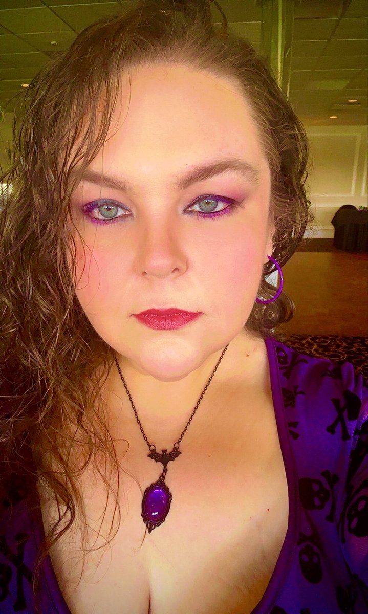 krazya68's tweet photo. Gotta love it when I get to wear a purple skull dress with a bat necklace at a wedding 🤣☠️🦇 https://t.co/vKf4RiKC1l