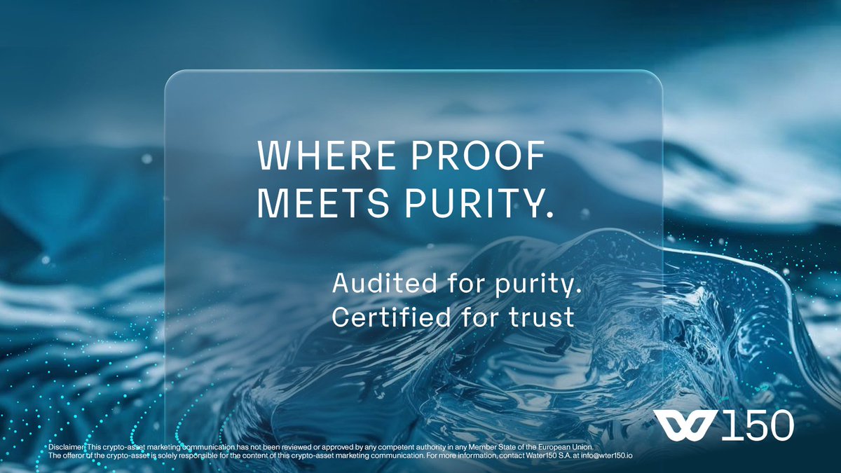 water_150's tweet photo. 🛡️ Every drop begins at the source - certified and protected.

Tested under ISO 17025 standards, each reserve is audited for purity, mineral content, and sustainability.

Water150 turns verification into trust. Clarity measured. Confidence secured.