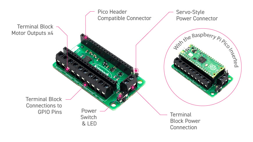 Kitronik's tweet image. Kitronik Motor Driver Board for Raspberry Pi Pico

Add a dedicated motor driver to your Pico and bring your buggy build to life!

Get yours now!

kitronik.co.uk/products/5331-…

#raspberrypipico #edtech