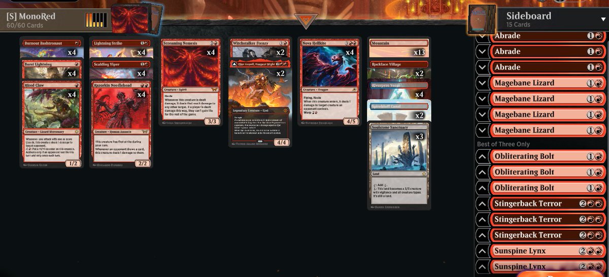 CunicoliGoblin's tweet image. 7-0 in the #Standard #Metagame #Challenge with MonoRed!🚒 
As long as you don&apos;t open horrible hands, it has very few bogeymen in this format!