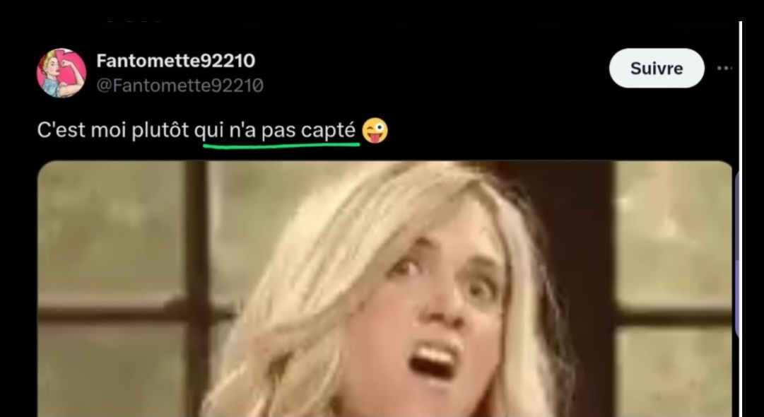 MaryseVictoria's tweet photo. @NikitaLecoeur @Fantomette92_21 Sophie, pseudo Fantomette, qui se prétend experte, est dans le déni de ses fautes, elle commet des erreurs telles que « C’est moi qui va » ou « c’est moi qui suis » 🤦‍♀️Plutôt que de critiquer, elle ferait mieux de revoir ses connaissances en orthographe, grammaire, conjugaison 😁 https://t.co/G5d8MPZjeH