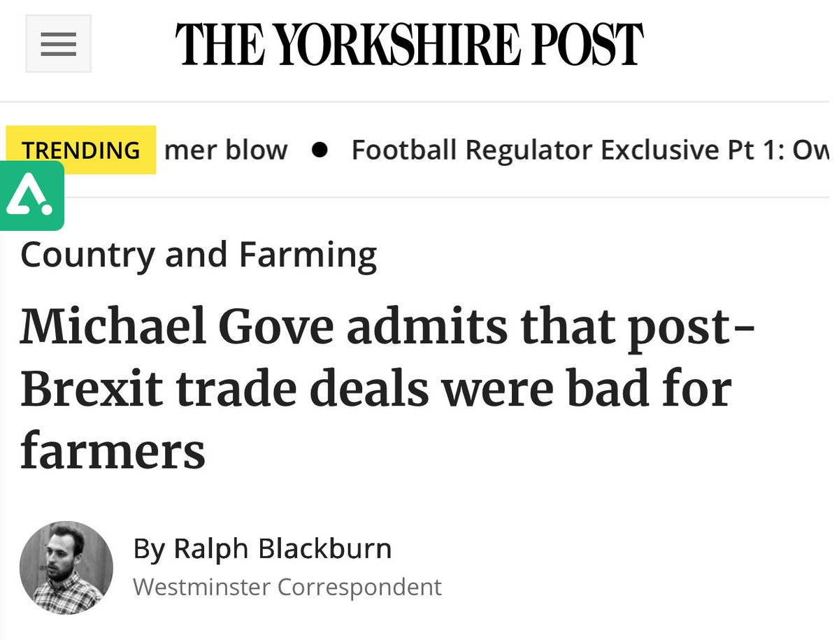 LizWebsterSBF's tweet image. 💥Michael Gove finally admits Brexit trade deals sold British farmers out!

They sold British farmers out to prove Brexit was working.

And now, Starmer’s doing exactly the same, rushing through the India and US deals, waving the same flag, calling it prosperity.

But these deals…