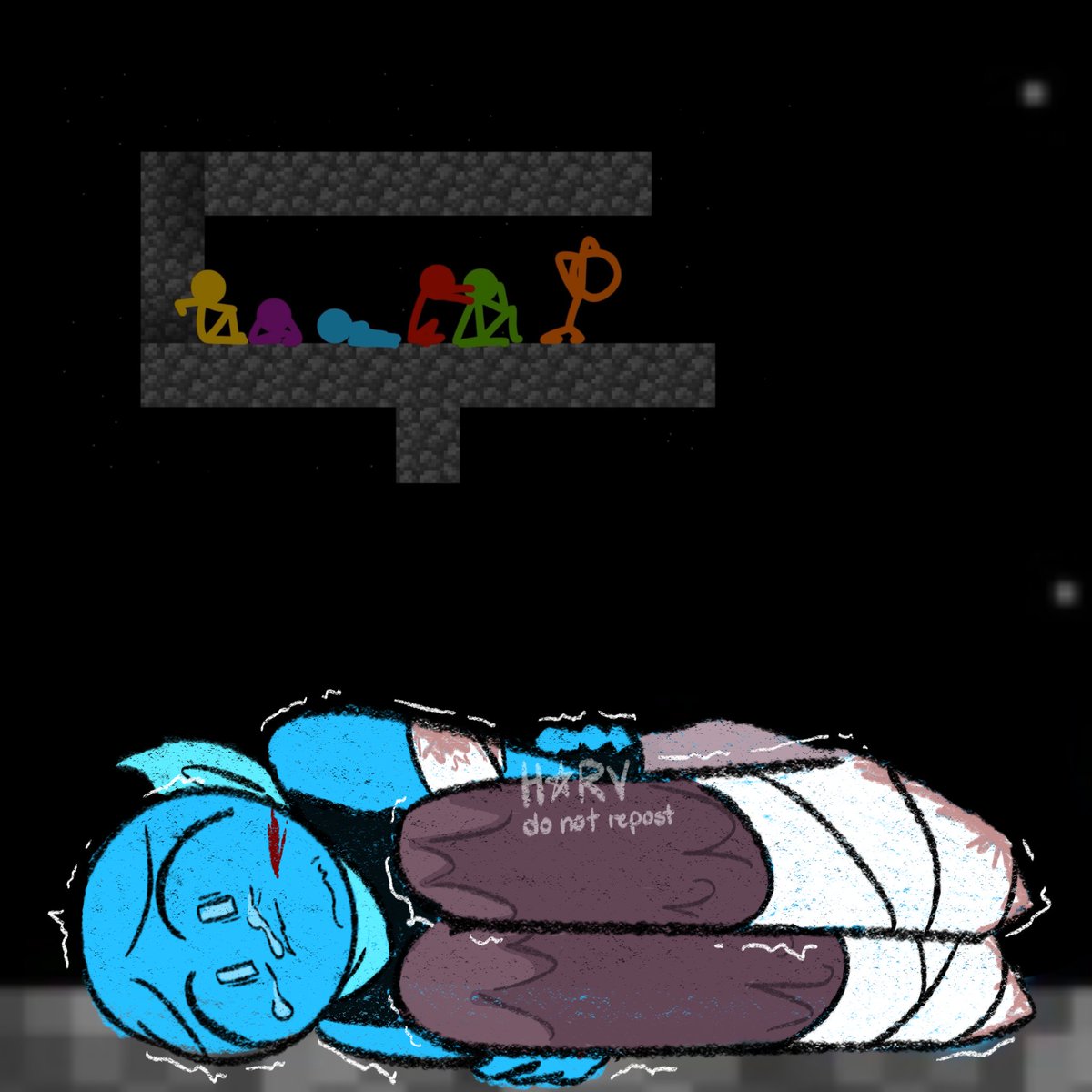 starv_y's tweet image. // avm ep 37 spoilers

running a lot must&apos;ve taken a toll on you, blue!
.
.
.
#alanbeckerfanart #alanbecker #AnimationvsMinecraft