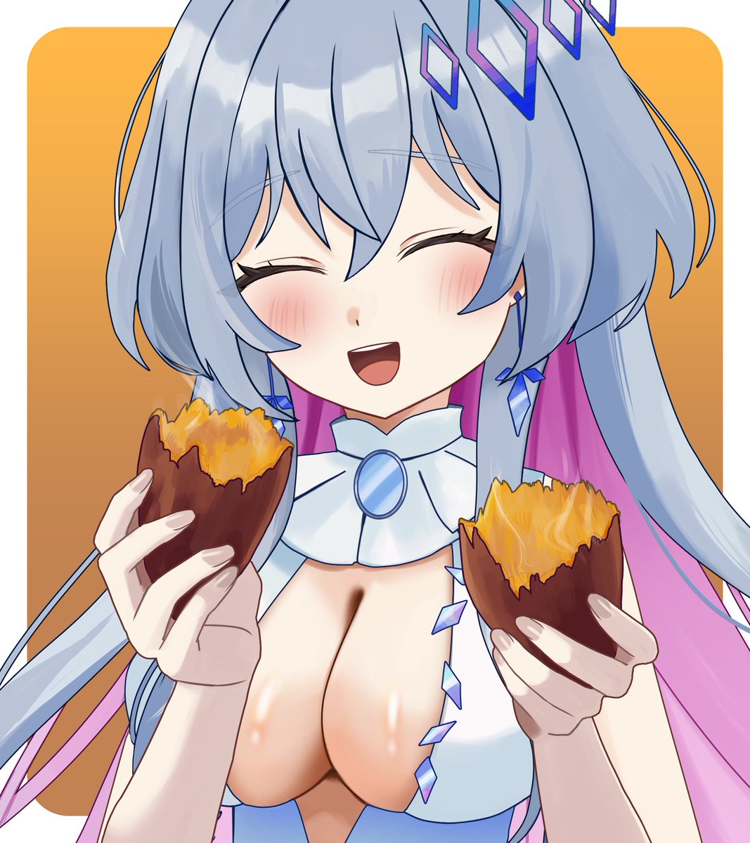 ikurumidwd's tweet image. 10月13日はサツマイモの日🍠
焼き芋を半分こできる素材を作りました

いいね＆RPで使用OK
加工・編集OK
高画質版＆商用利用はBOOTHへ

素材モデルさん募集してます！
興味がある方はDMください

#フリー素材 #Vtuber素材 #おはようVtuber素材