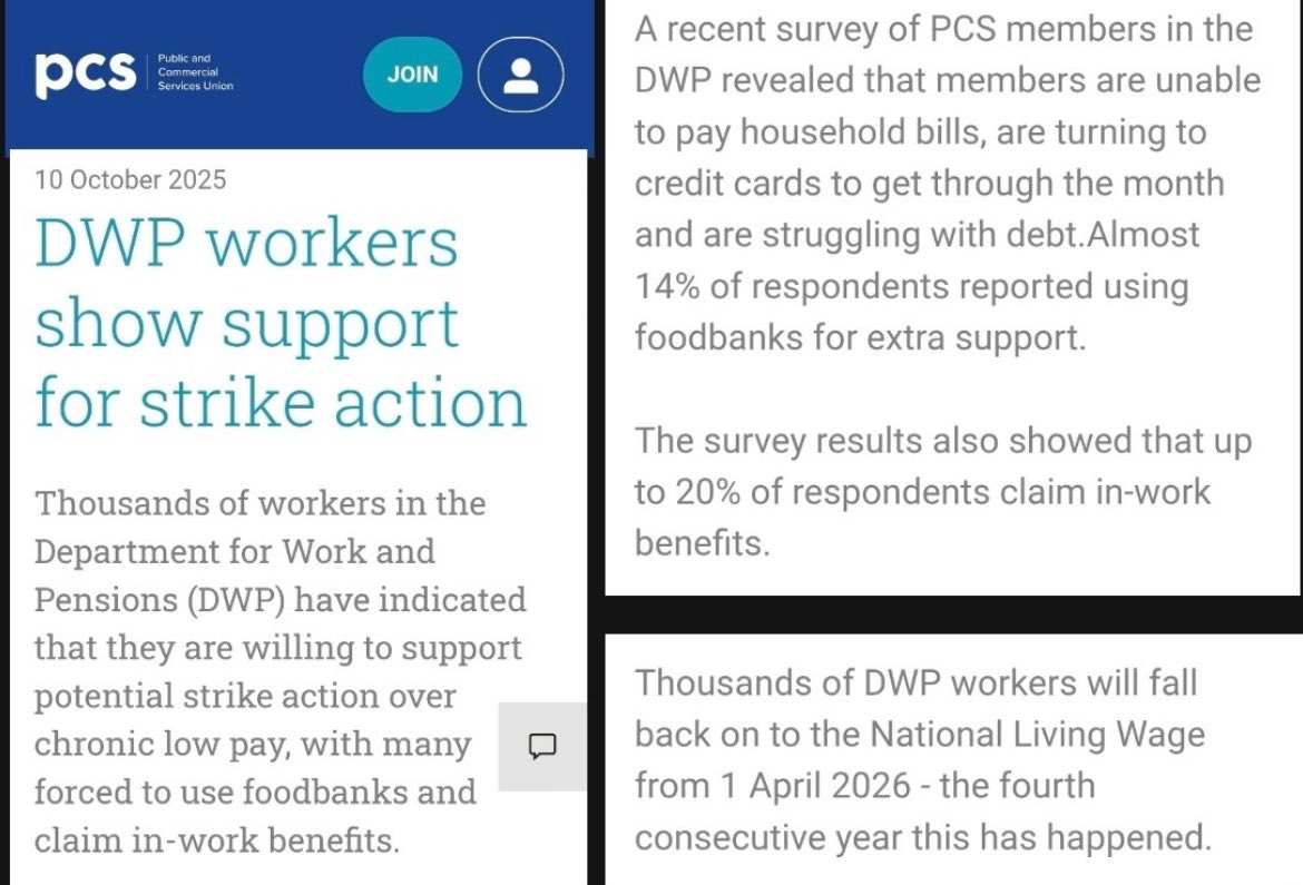 JoLeeMills's tweet photo. Labour doesn’t even pay its own job centre staff a living wage - many are forced to food banks & applying for Universal Credit top ups, with possible strike action ahead.
The govt should be leading, enforcing living wages to end UC top ups for working people.
#SocialistSunday https://t.co/2oZkJJ5Ics