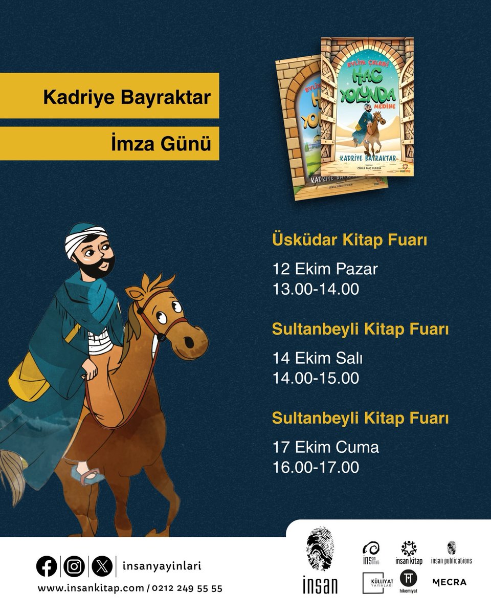 Yazarımız Kadriye Bayraktar Üsküdar ve Sultanbeyli Fuarları’da okurlarıyla buluşuyor!📚

Tüm okurlarımızı bekleriz.
