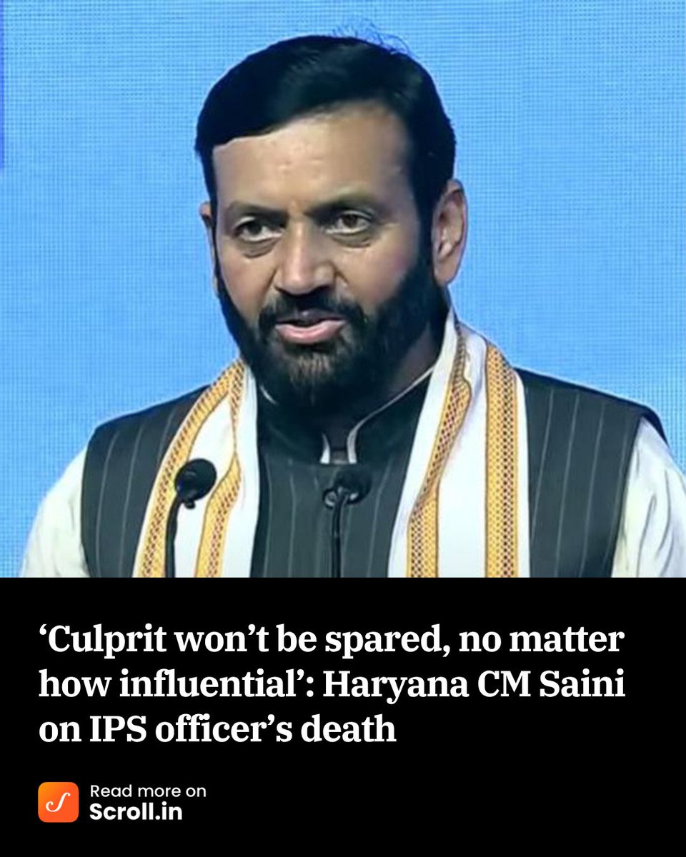 scroll_in's tweet image. “A thorough investigation will be conducted in this matter, and if anyone is found guilty, strict action will be taken against them,” Haryana CM Nayab Singh Saini said. He also urged Opposition leaders not to politicise the matter. 

Read more: 
scroll.in/latest/1087554……