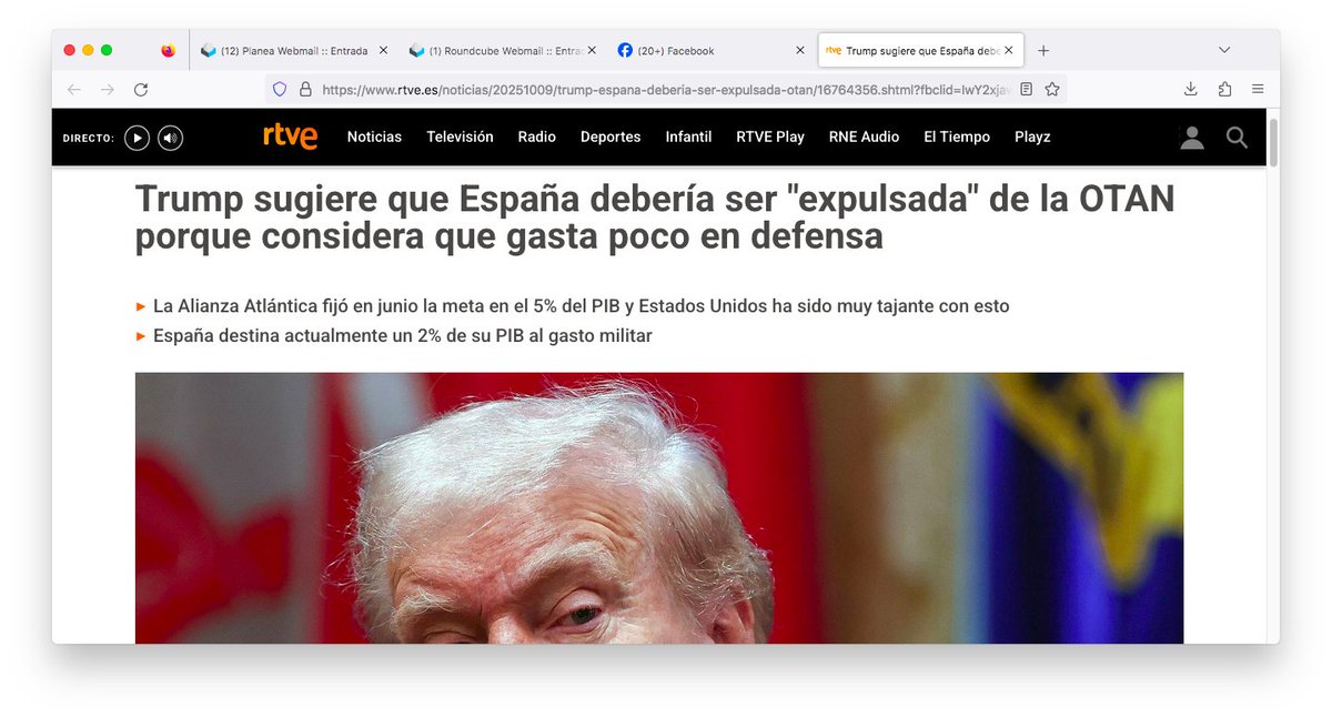 Pues ya tarda en echarnos de ese engendro militarista
Como siempre dije, ¡¡OTAN NO¡¡