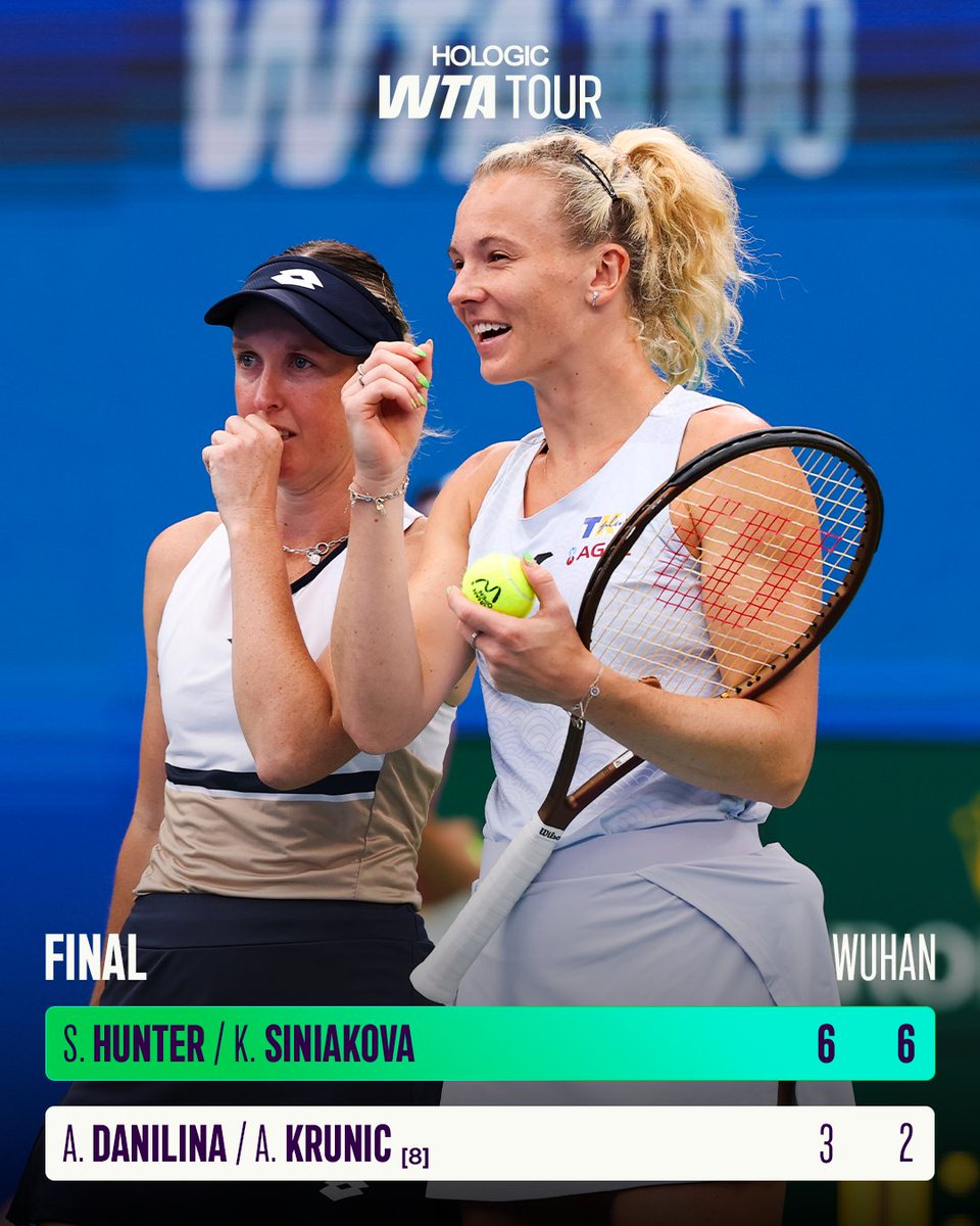 WTA's tweet image. 🏆 WINNERS IN WUHAN 🏆
@stormsanders94 and @K_Siniakova beat Danilina/Krunic in straight sets to secure the doubles title 🙌
#WuhanOpen