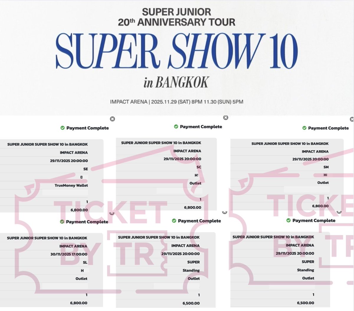 ticketbytr's tweet image. ขอบคุณลูกค้าที่ไว้ใจใช้บริการร้านแอดมินนะคะ ได้ครบทุกท่านค่ะ🥰

VIP - 6800 , 6500 ✅

#SUPERSHOW #SUPERSHOW10 #20th_Anniversary_TOUR #SUPERSHOW10inBKK #SS10inBKK #reviewbytr