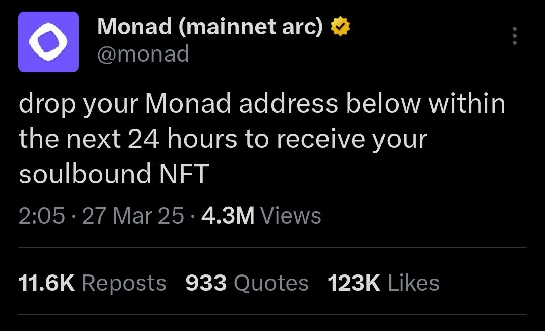 Alezz_evm's tweet image. If you dropped your wallet address here on 27th of march…
Congratulations 🎊 cause you will be eligible on 14th of October….

Gmonad happy Sunday 💜