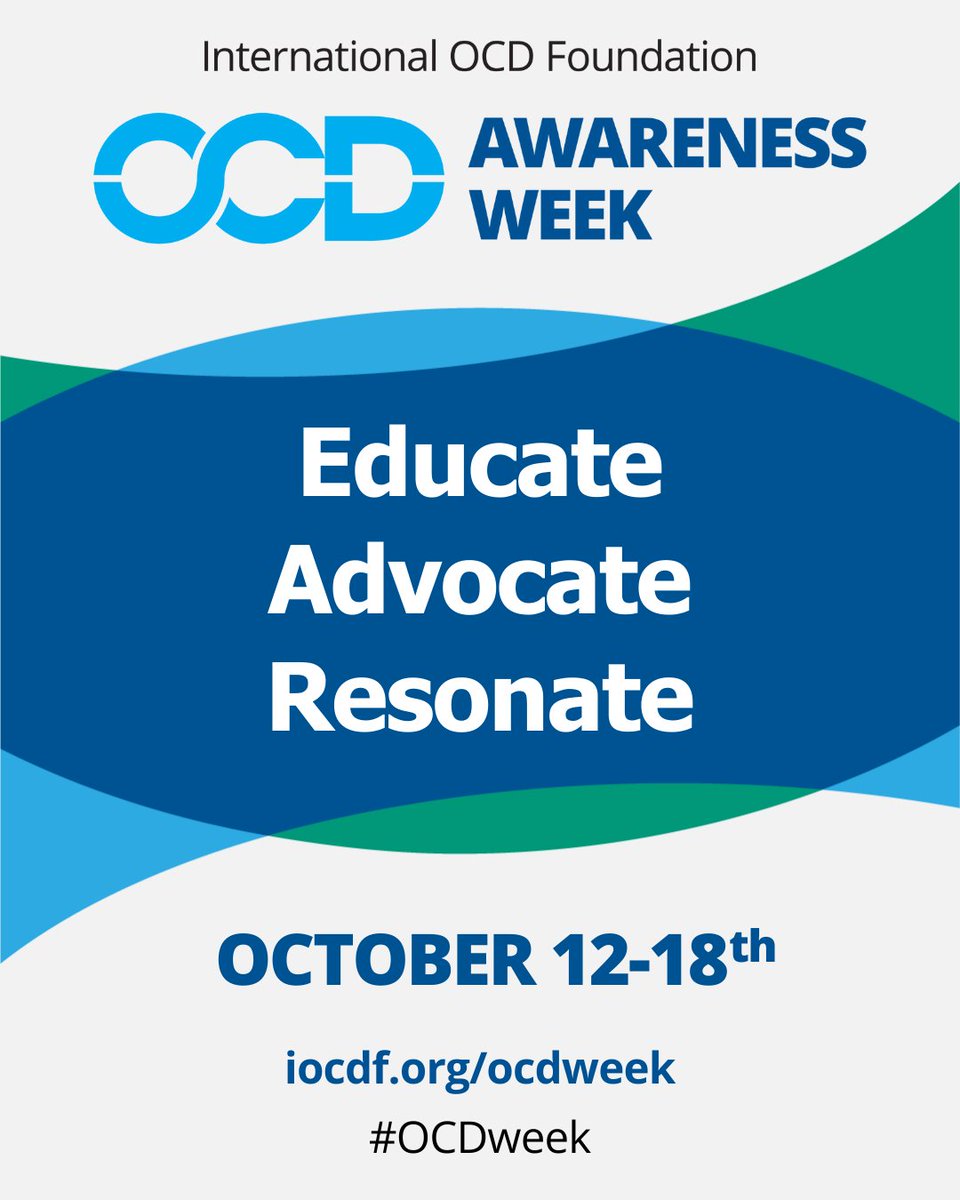 IOCDF's tweet image. It&apos;s OCD Awareness Week!!!

We&apos;re so excited to kick off #OCDWeek, a worldwide event that serves to dispel myths about obsessive compulsive disorder, break the stigma around mental illness, and provide education about the disorder and how to support those affected.

This…