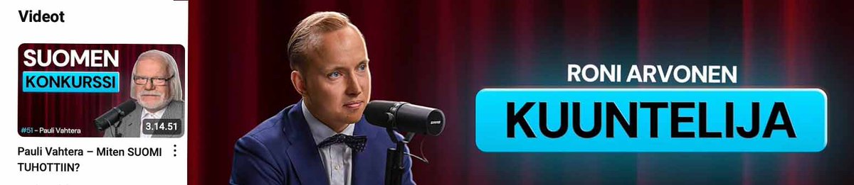 Kuuntelija podcast on julkaissut haastattelun ”Miten SUOMI TUHOTTIIN”, jossa kerron elämänkokemukseeni perustuen siitä, mikä on Suomen ja erityisesti yrittämisen tila tällä hetkellä.

Linkki podcastiin youtube.com/watch?v=5j22n8…

Podcastin oheisaineistona on 9.10.25 julkaisemani