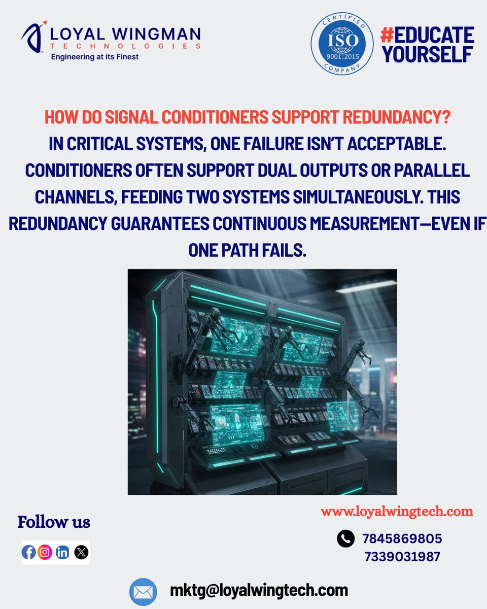 loyalwingtech's tweet image. One failure isn’t an option. Signal conditioners with redundant outputs guarantee continuous data, feeding two systems at once. No missed measurements—ever. #Redundancy #ProcessControl
