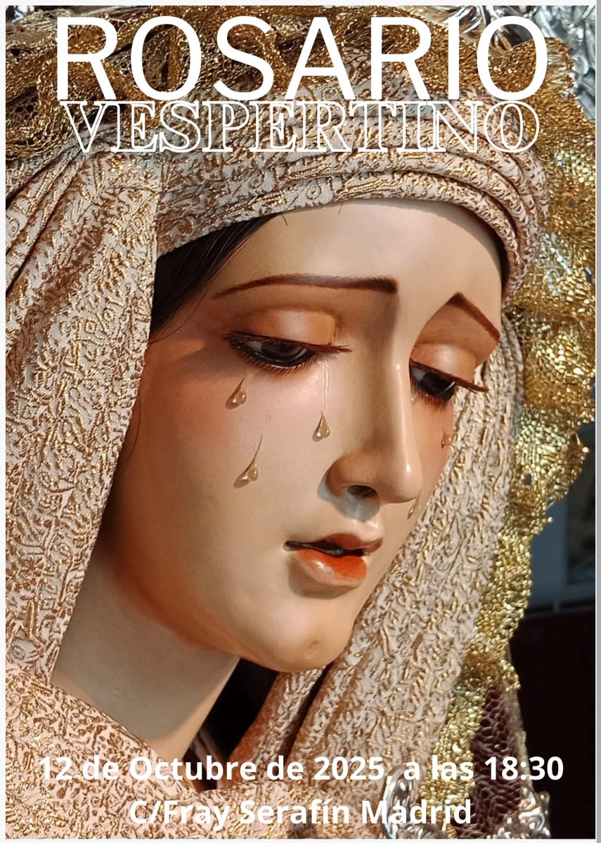 Caridad_Descons's tweet photo. 📿 ROSARIO VESPERTINO 📿

Hoy, 12 de Octubre Ntra. Sra. del Desconsuelo realizará protestación publica de fe con el rezo del Santo Rosario por las calles de la feligresía de Los Príncipes. https://t.co/tr225Sggj4