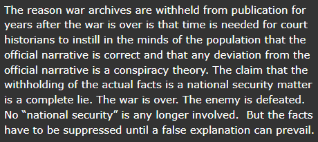 PinkCerberus's tweet image. #History
"The claim that the withholding of the actual #facts is a #nationalsecurity matter is a complete lie."
- Paul Craig Roberts
lewrockwell.com/2025/10/paul-c…