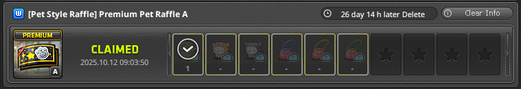 First time I've won a huge prize in <a href="/MaplestoryU/">MapleStory Universe</a>! Thankyou!

3 Premium Pet Raffle tickets!
2 pets acquired!
1 of them has Magnet Effect! 😍