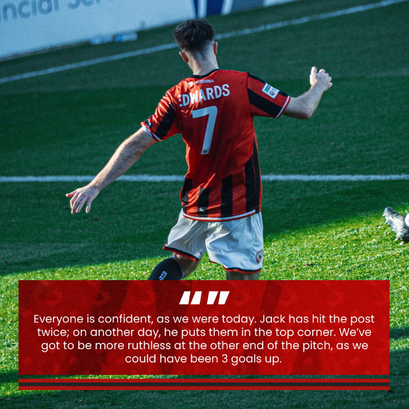 MorecambeFC's tweet photo. "Everyone is confident." 💬

Gwion Edwards shared his thoughts on the performance, his goal and the replay to come.

#UTS 🦐 | #MORvCHE