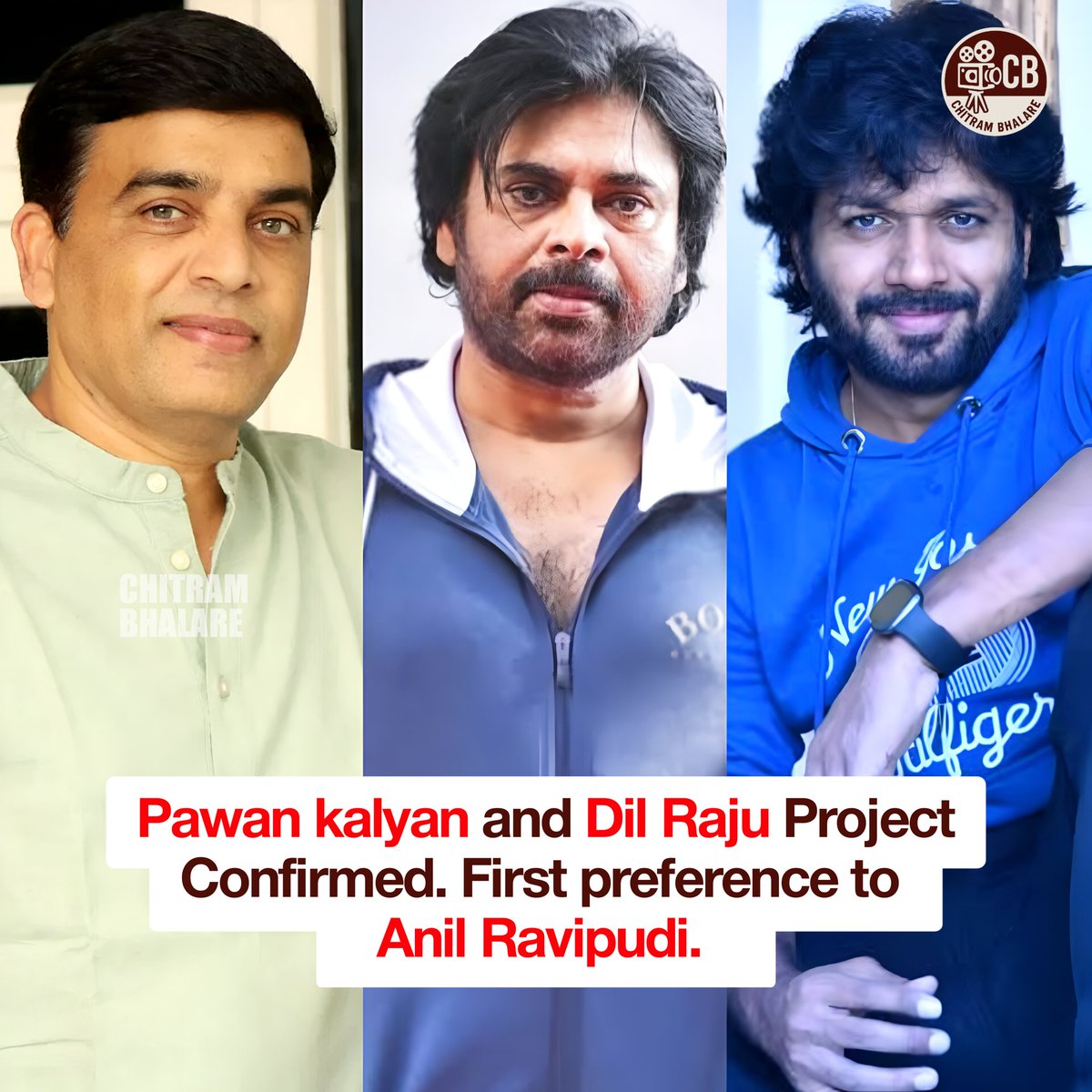 chitrambhalareI's tweet image. #PawanKalyan #DilRaju and first Preference to the #AnilRavipudi 👍
