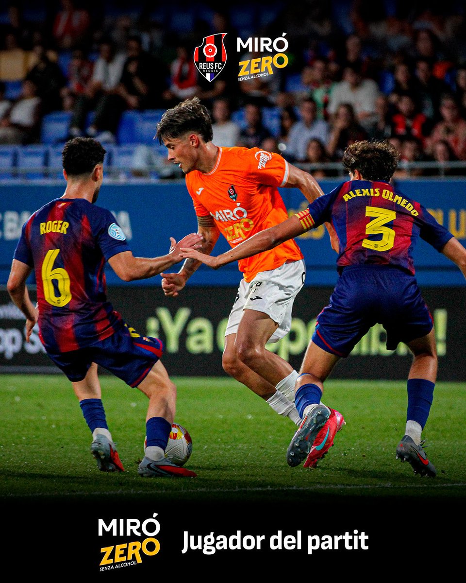Dani Homet, escollit com a 𝐉𝐮𝐠𝐚𝐝𝐨𝐫 𝐌𝐢𝐫𝐨́ 𝐙𝐞𝐫𝐨 del Barça Atlètic - Reus FC Reddis 🥃