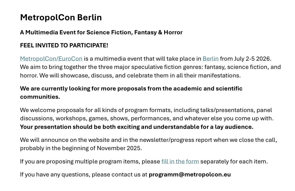 CrimeFic's tweet image. For colleagues who also research Science Fiction, Fantasy, and Horror, this #interdisciplinary #CallforPapers (#CfP) may be of interest!