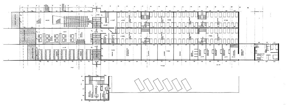 TRES60Blog's tweet image. Planos de la Residencia infantil “La Cristalera”, realizada por Alejandro de la Sota en colaboración con José Antonio Corrales y Ramón Vázquez Molezún entre 1957 y 1959, en la Sierra de Miraflores (Madrid).
#AlejandrodelaSota #CorralesyMolezun #arquitecturamoderna