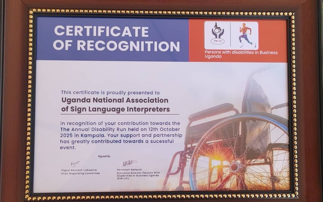 Ug National Association of Sign Lang Interpreters (@unasli_) on Twitter photo Thank you PIB Uganda for Appreciating our services during the Annual Disability Run 2025. Thank you PIB Uganda for Appreciating our services during the Annual Disability Run 2025.