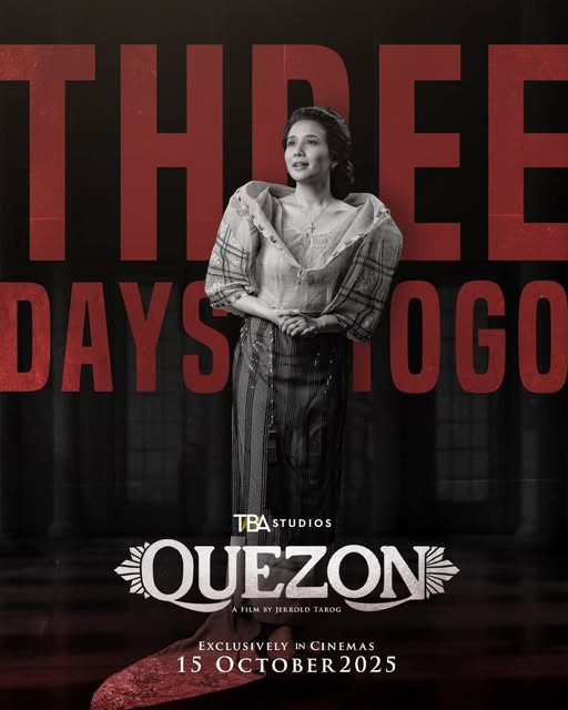 CityMallCinema_'s tweet image. Grace. Strength. Legacy.

In three days, witness Doña Aurora Quezon’s quiet strength unfold on the big screen. 📷

October 15, 2025. only in cinemas.
#Quezon #TBAStudios #karylle