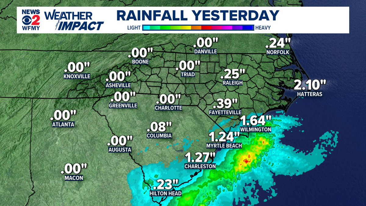 Rainfall totals for Saturday....