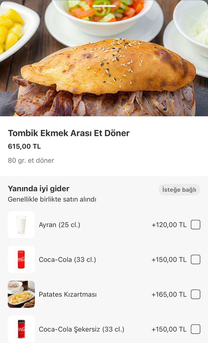 Bakın tekrar söylüyorum, 80 gram et dönerin fiyatı 615 TL olamaz. 1 kilo etin fiyatı en kalitelisi bile olsa 650-700 TL bandındayken bu fiyat nasıl mümkün olabilir? Bu dönercilere gerçekten denetim lazım. Çünkü piyasada isyan ettiğimiz pahalılığın temelini dönerciler belirliyor