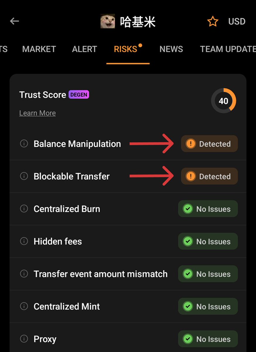 CoinStats's tweet image. 🚨 Check Coins Before You Buy

#1 Trending BNB coin on Dexscreener has security issues