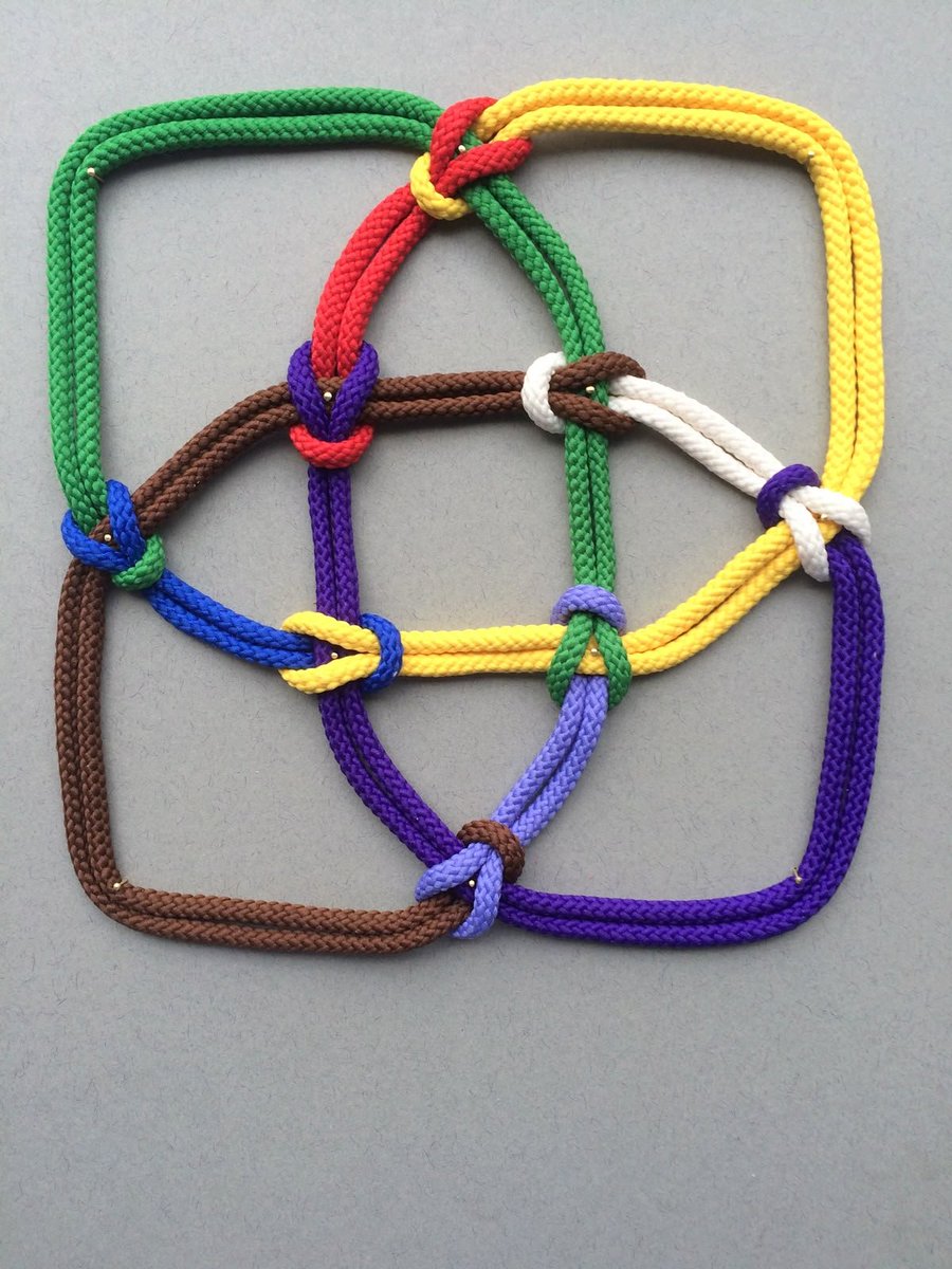 Mathonymics's tweet image. Knot Theory : The Mathematics of Loops -Thread🧵

Take a piece of string, tie it in a knot, and join the ends to form a closed loop, This is what knot theory is all about.

In mathematical language, a knot is an embedding of a circle S^1 into three-dimensional Euclidean space…