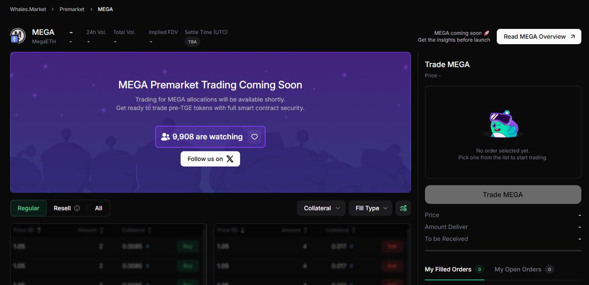 MegaETH ( $MEGA ) Going to List on Whale Pre market 🔥 Bunnish