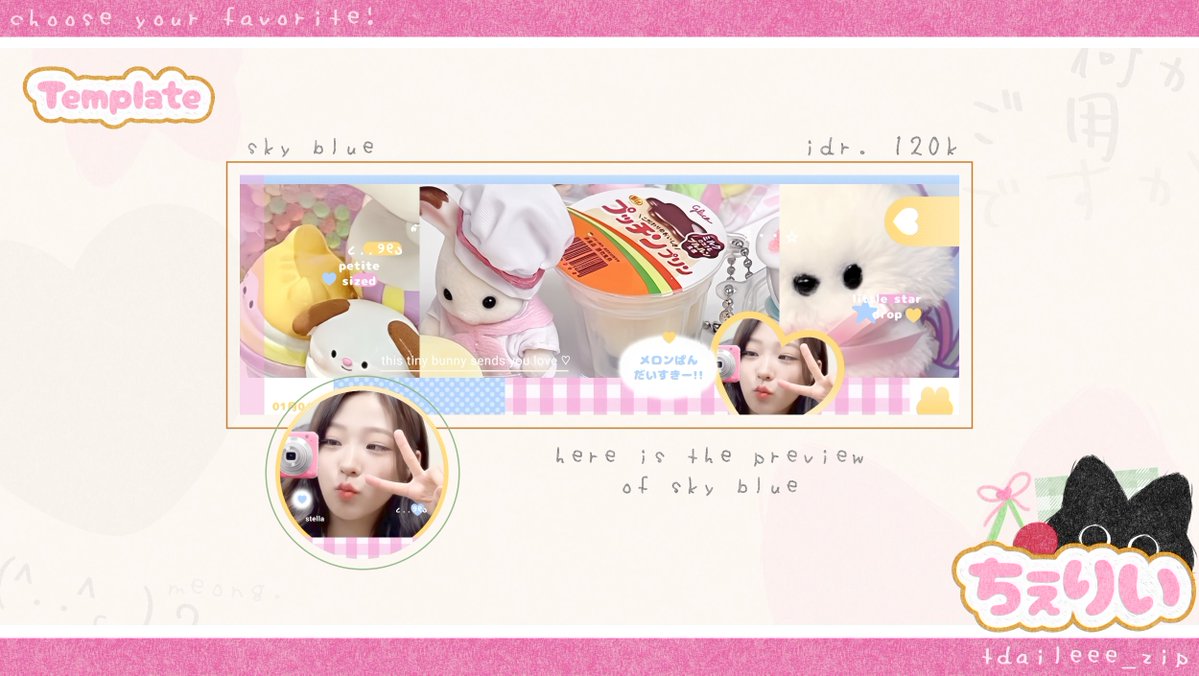 tdaileee's tweet image. # ー 🍃 help repost please, thank you!

template layout "sky blue" sudah bisa dijemput melalui dm / tele (ada di bio) yaa! 🫧🩷🩵 

layout hanni dan moka ufs, 10k/each.

#zonauang 
#zonauang