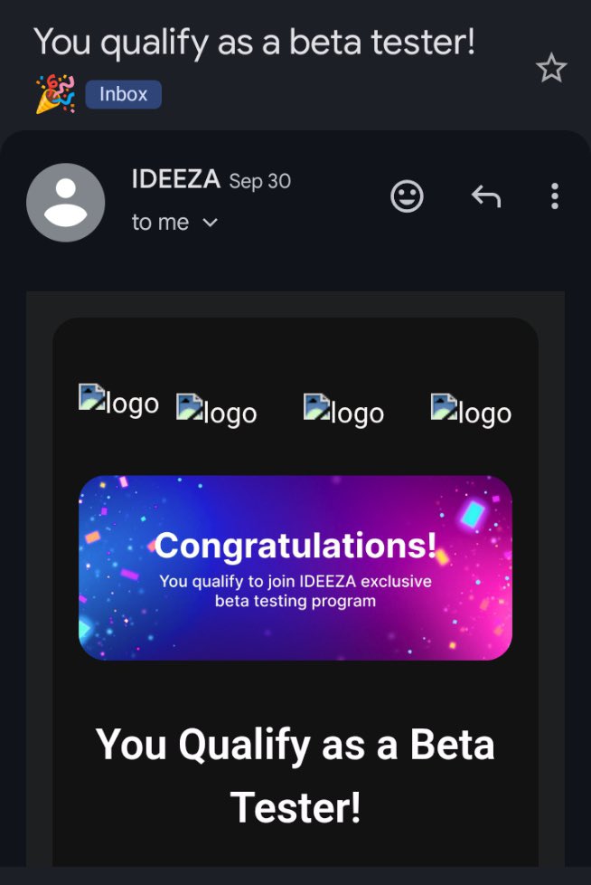 OladimejiJ44774's tweet photo. WOW!! I'm one of the lucky BETA TESTER qualified for @MAKE_IDEEZA Beta Tester!!!๐ข
This opportunity shape my future as early bird @MAKE_IDEEZA
Let's get Involved in what the project is building.
#IDEEZABetaTestProgram #IDEEZABuild #YourInnovationEngine https://t.co/GEPmTDWzVy