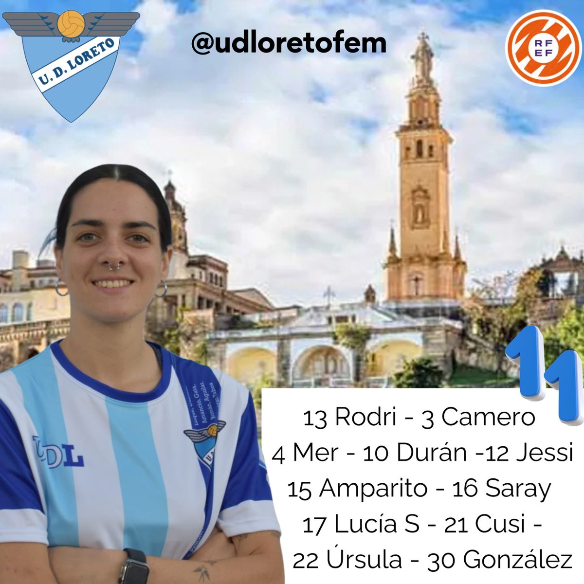 UDLoretoFem's tweet photo. 11 del Sénior A de Marco Tamarit (vs CFF Ciudad de Dos Hermanas).

#3RFEF #Loretoatracatá https://t.co/aB4rCLQt9H